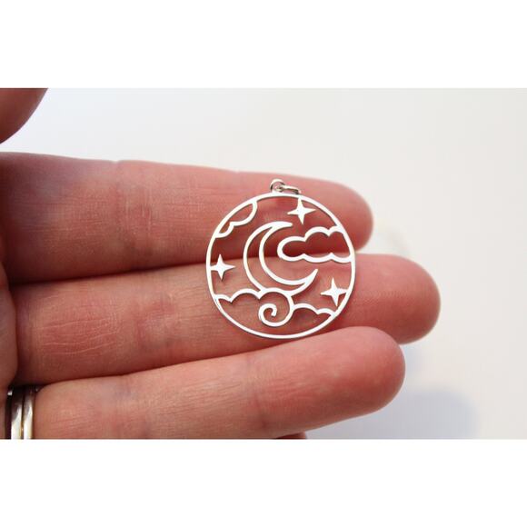 Sterling Silver Openwork Night Sky Pendant - Picture 1 of 4